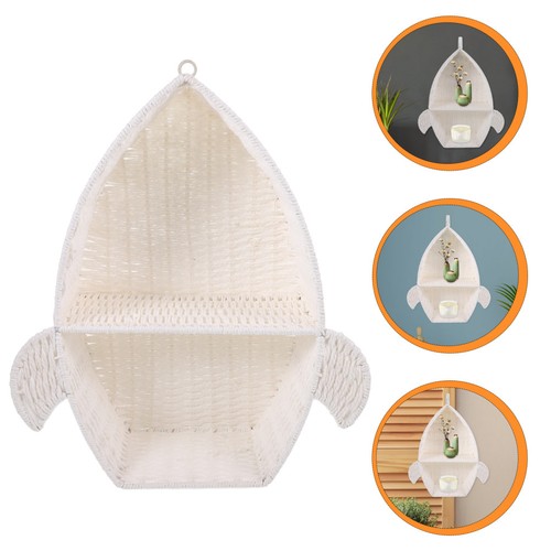 Woven wall hanging shelf - wall,