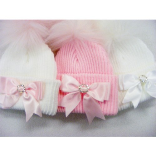 Newborn baby girl fur bobble - bobble, &