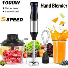 4-in-1 Electric Stick Blender 1000W Stepless Speed Immersion Hand Blender Stain