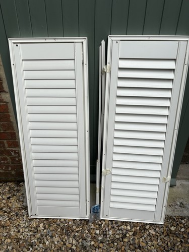Pair white wooden shutter - white,