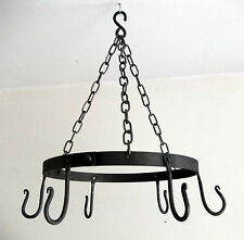 Herb or Utensil Rack, Round Hanging, Ceiling Wrought Iron