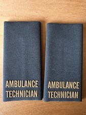 Ambulance Technician Epaulettes - High Quality Embossed Style - Ex LAS