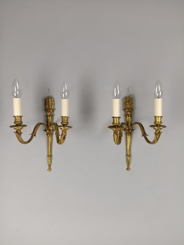 Pair french gilt brass - of,