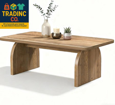 Rustic Coffee Table for Living Room - Farmhouse Oak Wood Rectangle Coffee Table,