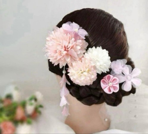 Kanzashi hair ornament - hair,