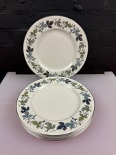 6 x Royal Doulton Burgundy Dinner Plates 10.75" Wide Last Set Available