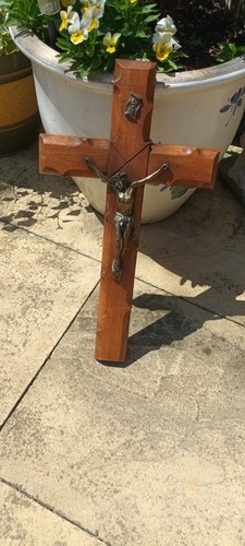 Old big wooden crucifix - old,