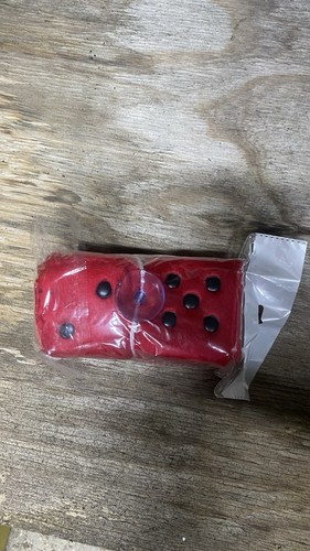Red fluffy dice car - red,