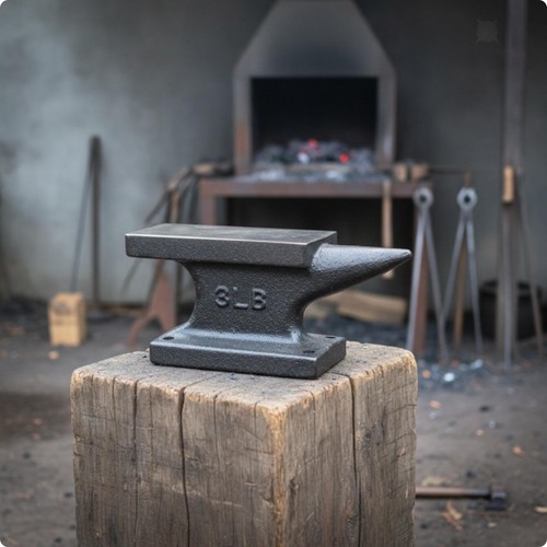 Curved end anvil - anvil, flat