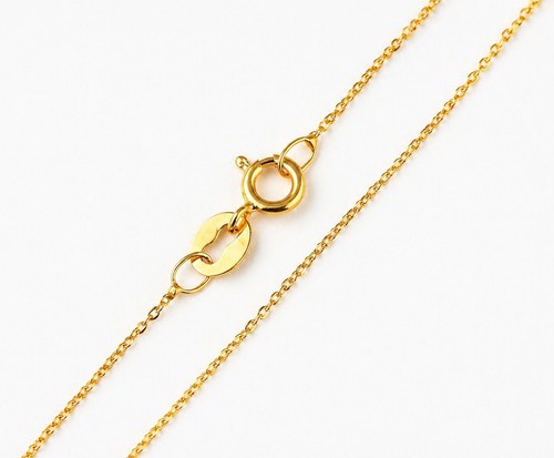 9ct gold necklace cable chain - gold,