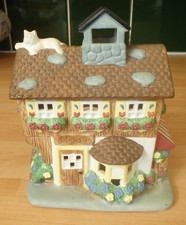 PartyLite Flower Cottage Tea Light Holder Ceramic Retired Rare in UK Christmas