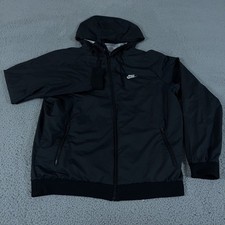 Nike Sportswear Windrunner Hooded Jacket Mens Large Black Track Lined Running
