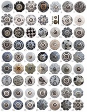 Black White Grey Ceramic Door Knob | Porcelain Cabinet Handle Drawer Pull