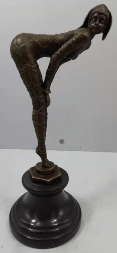 Art deco bronze lady dancer - art,