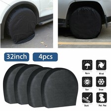 4x Wheel Tyre Covers Waterproof Trailer Camper Car Truck Sun Protector 29-32" UK