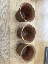 Set Of Three Rustic Clay Pots