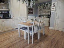 Solid pine dining table & 4
