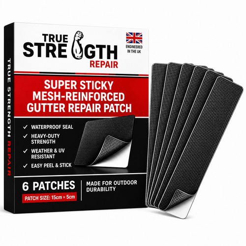 Sticky mesh reinforced gutter - reinforced,