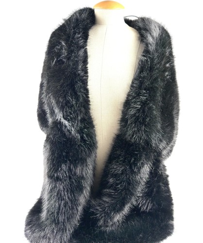 Black faux fur shrug - shrug, size