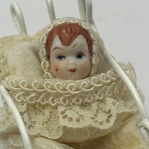 Vintage baby doll pram - doll, in