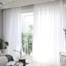 Voile Net Curtains Pair (2 Panels) Voiles Slot Top Panels, Easy to Fit, White W