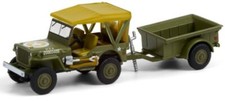 Willys JEEP MB Jeep + 1/4 Tone Trailer - 1943 - US Army - Greenlight 1:64