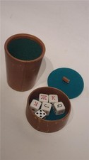 Vintage Poker Dice in Leather