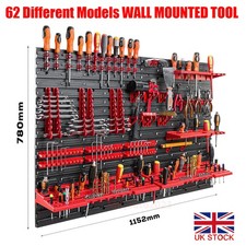 WALL MOUNTED TOOL PEG BOARD SET GARAGE STORAGE BINS WORKSHOP RACK SHED ORGANISER