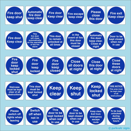 Fire door signs stickers - fire,