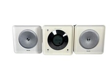 Rare White Retro Philips MC108/05 Micro Hi-Fi Stereo System with Speakers Prop
