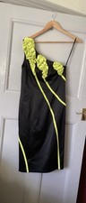 Size 10 Little Black Dress-lime Ruffles-Sequinned Lined Forever Unique