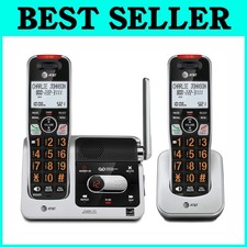 Silver/Black 2-Handset Phone, Caller ID Announce, Call Block