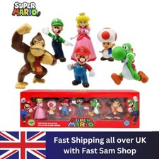 6pcs Super Mario Bros PVC Action Figure Dolls Toys Luigi Yoshi Model Kids Gifts