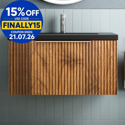 Fluted 800mm bathroom vanity - bathroom,