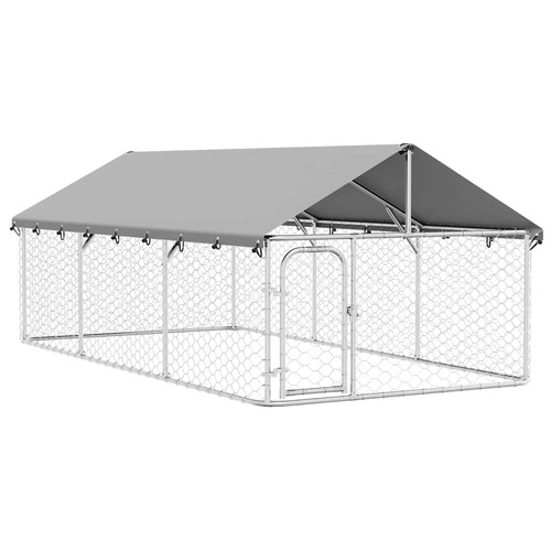 Outdoor dog kennel with roof - outdoor,