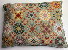 Ikea Arden Liten Cushion with Cover Needlepoint Tapestry Green Cotton & Wool