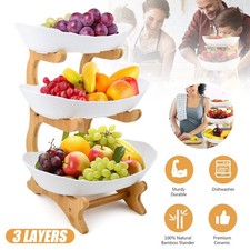3 Tier Fruit Storage Basket Bowl Holder Vegetable Utility Rack & Dining Stand