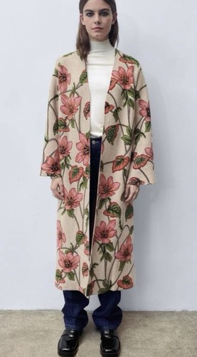 Zara open front coat with - , long