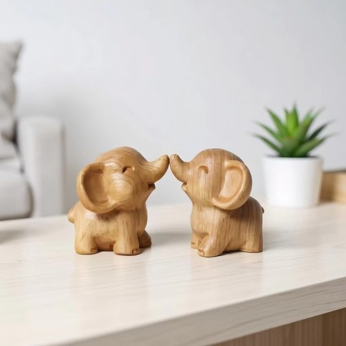 Wooden mini elephant - wooden,