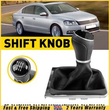 FOR VW PASSAT B7 3C (2011 > 2014) 6 SPEED GEAR KNOB & GAITER 3AA711113 LEATHER