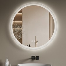 Illuminated Bathroom Mirror with LED Lights Wall Mounted Demister Round 60cm