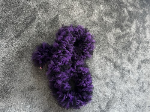 Black and purple tulle boa - black,