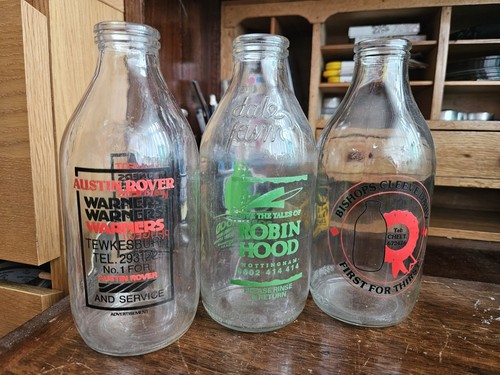 Vintage glass milk - vintage, bottles