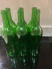 Set of 6 Green Wine Bottles