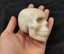 Yellow Calcite Skull Carving