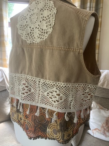 Upcycle boho waistcoat hand - boho,