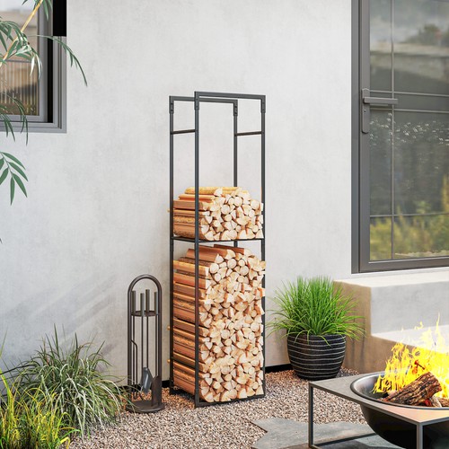 Metal firewood log holder - log,