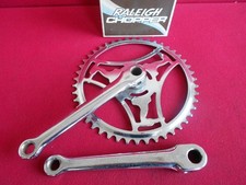 Vintage Raleigh Road Bike Chainset/Crankset 49T, L: 165mm Chrome England  V.G.C