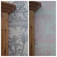 Classic Cherub Toile De Jouy Wallpaper -  Shabby Chic - Exotic Toile Wall Decor