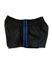 Black Leather Athletic Shorts